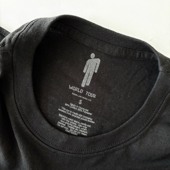 Billie Eilish *NEW* World Tour Where Do We Go 2020 Black Neon Tee Size S Unisex - Picture 8 of 10